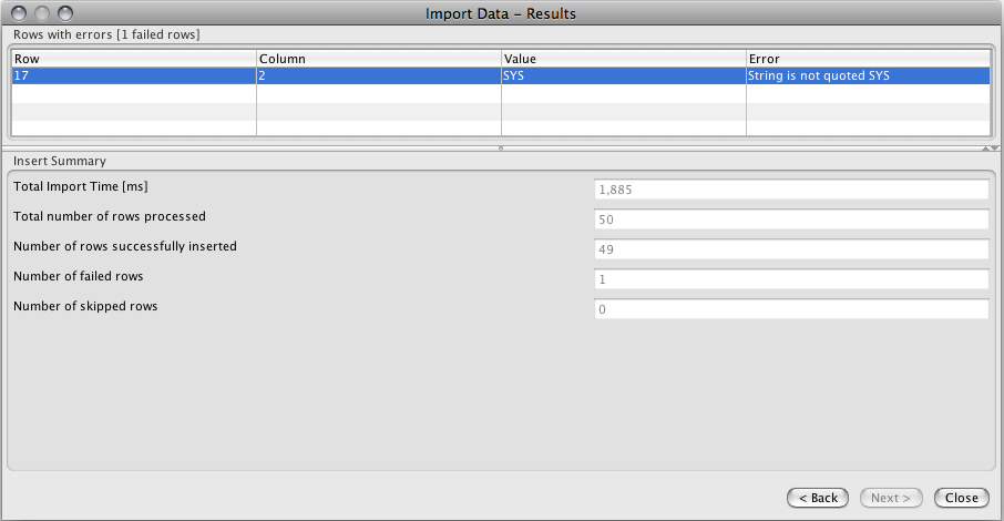 Import Results